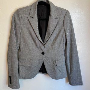 Express Notch Collar Single Button Gray Fitted Blazer Size 4